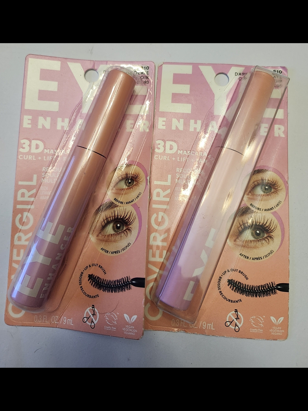 COVERGIRL Eye Enhancer 3D Mascara - 810 Dark Chocolate Set Of 2 New
